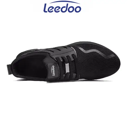 Leedoo Sepatu Pria Sneakers Running Fashion Casual Shoes Kerja Pria Hitam Polos F15-A