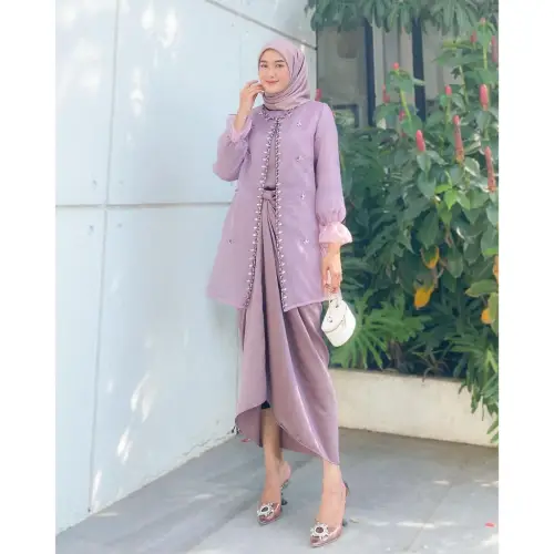 Oneset Jemma Organza Premium Outfit Kondangan Setelan Rok Lilit