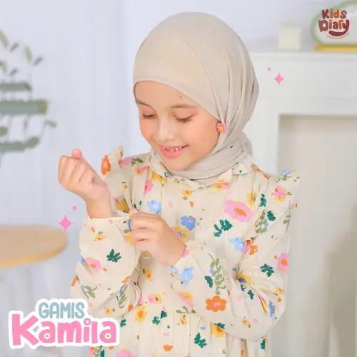 Kids Diary Plus - Gamis Anak Perempuan Kamila Katun Rayon Motif 1-14 Tahun