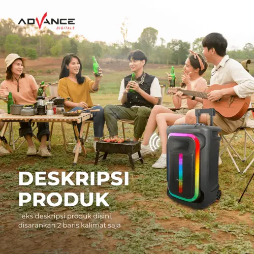 Advance K1512-F Speaker Meeting Bluetooth Salon Aktif 15" Gratis 2 Mic Karoke