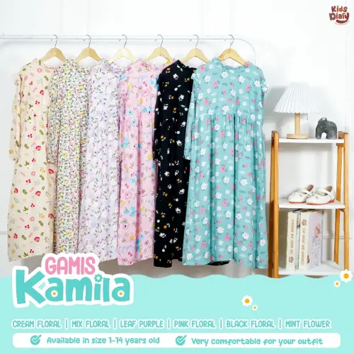 Kids Diary Plus - Gamis Anak Perempuan Kamila Katun Rayon Motif 1-14 Tahun