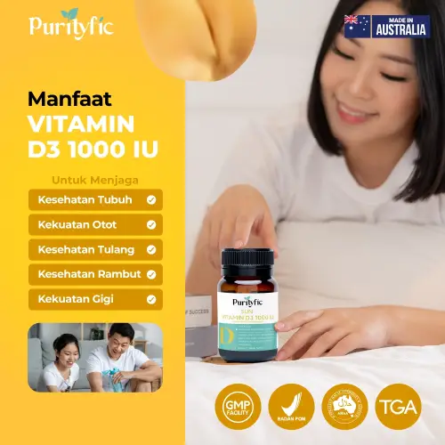 Purityfic Sun Vitamin D3 1000 IU 90 Tablet Vitamin Australia - AMPUH MENYEMBUHKAN SAKIT LINU!