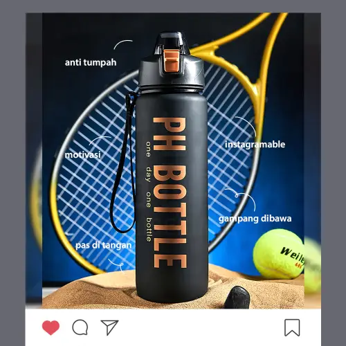 Botol Minum 1 Liter Premium Botol Air Minum Anak Sport Design Anti Bocor BPA FREE HUGO