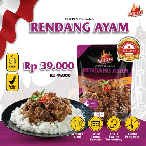 Mercon Merah Putih - Satuan || Limited Edition !! Rendang Ayam