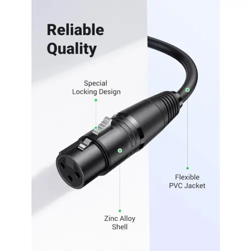 UGREEN XLR Male Microphone Karaoke Condenser Female Audio 20708