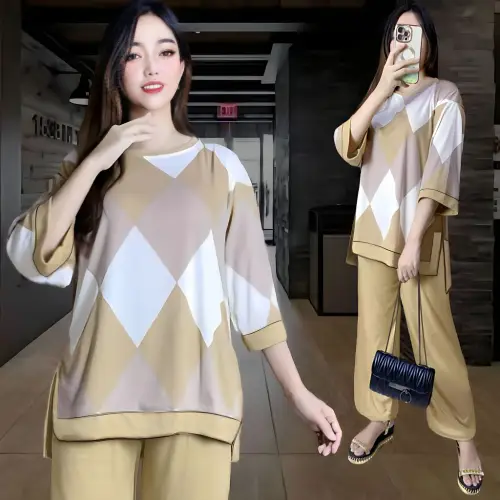 RANI LD 120 SETELAN WANITA CELANA DAN ATASAN PINGUIN OVERSIZE WANITA BAJU KANTONG KARET KAOS DEWASA