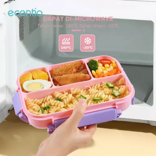 ecentio lunch box anak anak sekolah 1000ml 4 Skat Kotak Makan Tempat Makan bayi BPA FREE