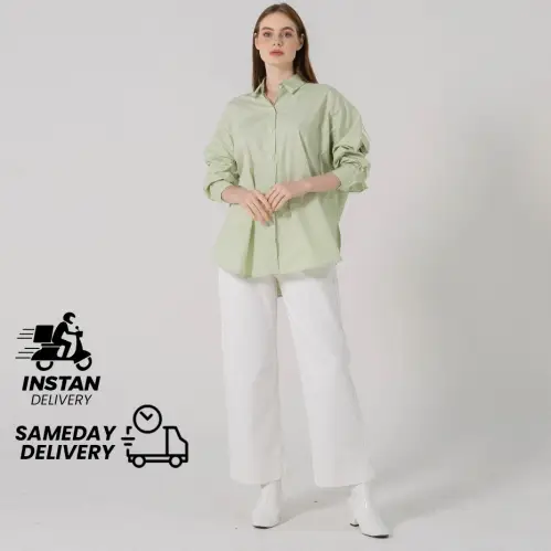 This Is April - Atasan Kemeja Casual Wanita Dayle Top ( LD BESAR )