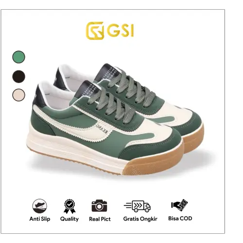 GSI Dalmi 1300 Sepatu Sneakers Kanvas Bertali Wanita Casual Model High Tinggi Canvas SIZE "37-41"