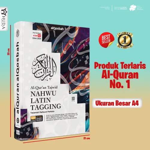 Al Quran Tajwid Nahwu Latin Tagging JUMBO Ukuran A4 Terjemah Perhuruf Perkata Edisi Terbaru 2024