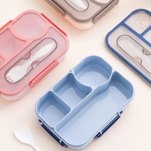 Aimilo Gaya Jepang Tempat Makan Tupperware BPA Free Lunch Box Set Tempat Bekal Anak Sekolah Free Sendok