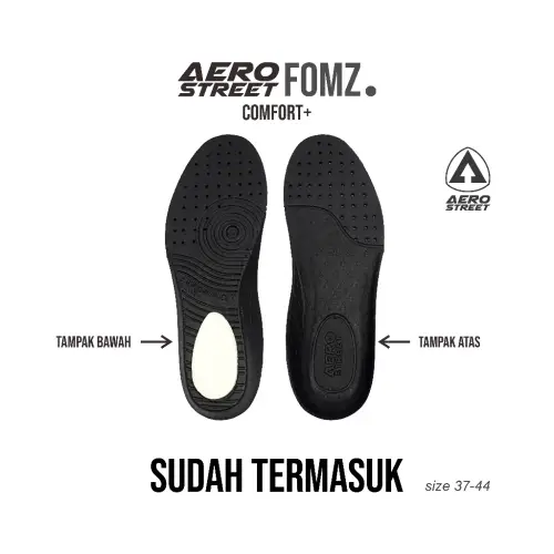 Aerostreet 37-44 Brooklyn Hitam Hitam Hitam - Sepatu Sneakers Casual Sport