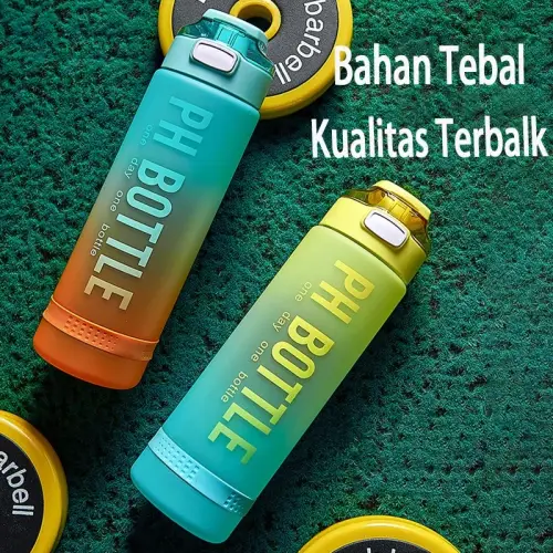 Botol Minum Sport Food Grade 1 Liter | Tumbler Motivasi Free Stiker 2D+3D