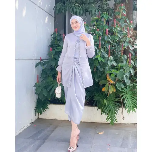 Oneset Jemma Organza Premium Outfit Kondangan Setelan Rok Lilit