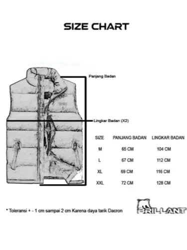 Brillant - Grizzly Rompi Pria Dewasa Polos 1 Warna Garis Hitam Navy Army Orange Oren Ukuran Size M L XL XXL Jaket Jacket Rompi