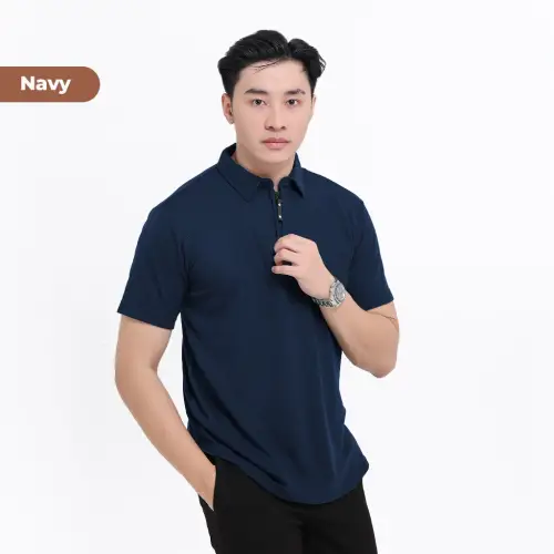 Kaos Polo Shirt Pria Kaos Kerah Lengan pendek Original Zipper Size M - XXL Light Brown