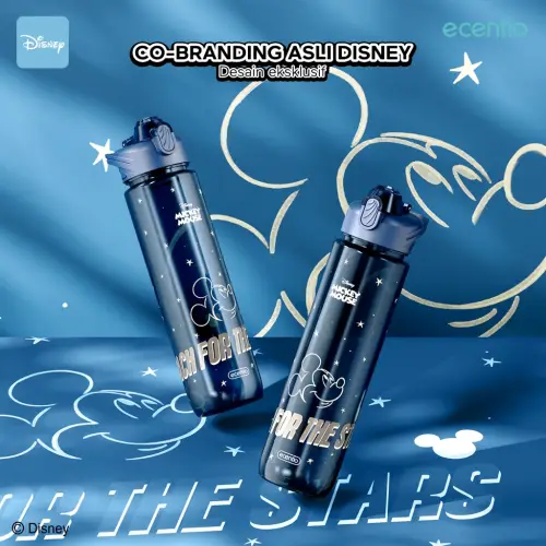 ecentio botol minum Disney Micky 1000ml Portable Botol air Anak Sport 1 Liter