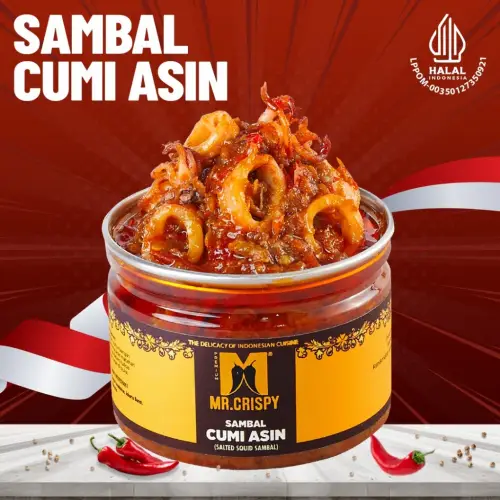 Sambal Cumi Asin/Pete/Bajak Ebi/Teri Medan Sambel Mr.Crispy