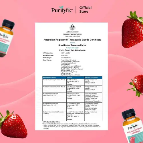 Purityfic Kids Multivitamin Australia Official - Peninggi Badan Terbaik Anak