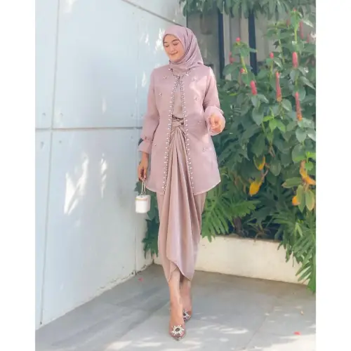 Oneset Jemma Organza Premium Outfit Kondangan Setelan Rok Lilit