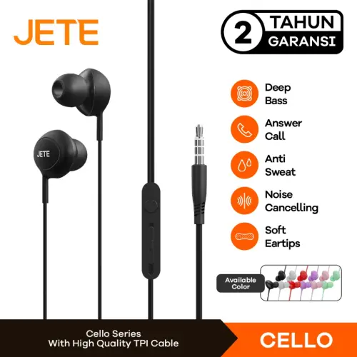 Headset Earphone JETE Cello Series with Noice Cancelling New Color - Garansi 2 Tahun