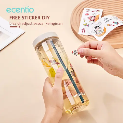 ecentio lunch box anti tumpah 3 sekat dengan kotak sup botol minum