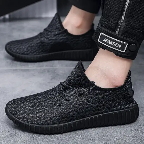 Leedoo Sepatu Pria Sneakers Casual Running Fashion Sport Sepatu Terbaru Kekinian Shoe Black Natural MR207