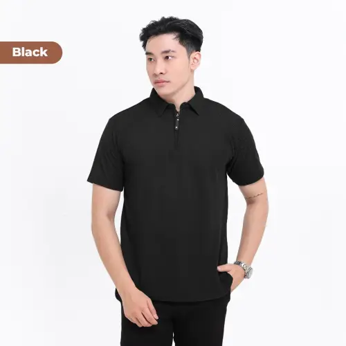 Kaos Polo Shirt Pria Kaos Kerah Lengan pendek Original Zipper Size M - XXL Light Brown