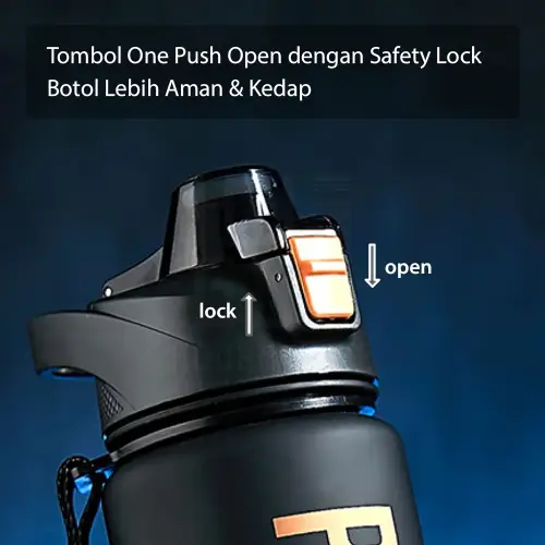 Botol Minum 1 Liter Premium Botol Air Minum Anak Sport Design Anti Bocor BPA FREE HUGO