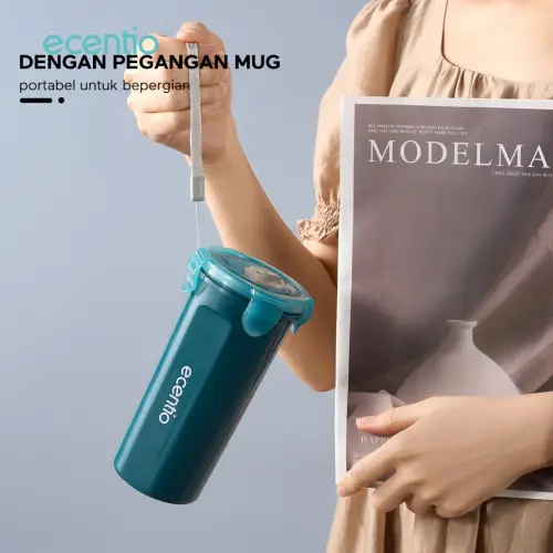 ecentio 1100ml lunch box set 4 Grid tempat bekal makan dan tempat minum anak kotak makan anti tumpah free sendok