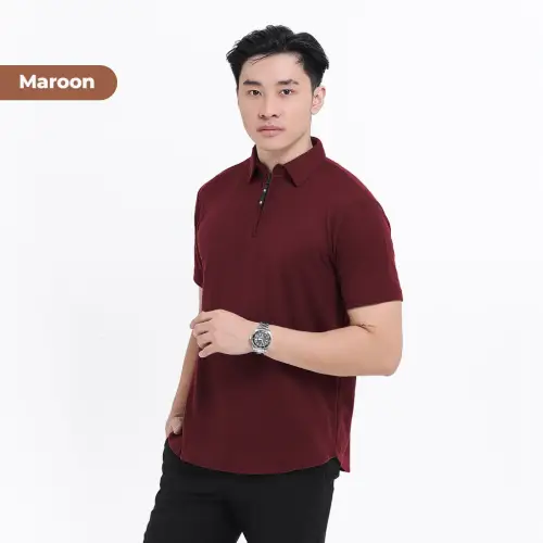 Kaos Polo Shirt Pria Kaos Kerah Lengan pendek Original Zipper Size M - XXL Light Brown