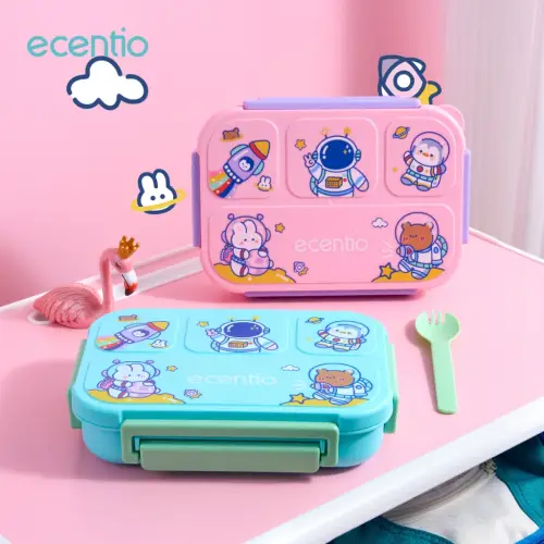 ecentio lunch box anak anak sekolah 1000ml 4 Skat Kotak Makan Tempat Makan bayi BPA FREE