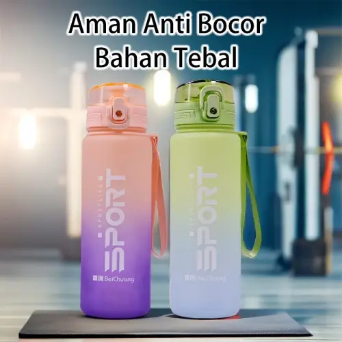 Botol Minum Tumbler Olahraga Botol Sport 650ML | Botol Gradient Gradasi FREE Stiker 2D+3D