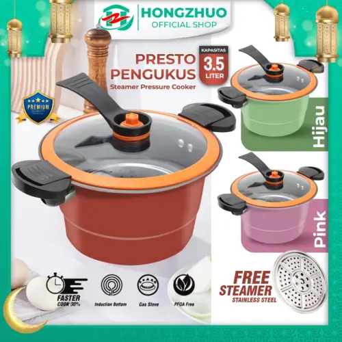 Hongzhuo Panci Presto 3,5 Liter Wajan Presto Kokoh Coating Batu Medis Premium Quality Panci Sop