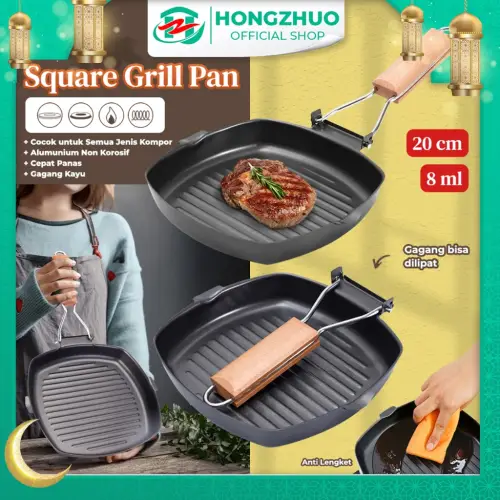 Hongzhuo Square Grill/ Pemanggang Grill/ BBQ Daging / Panci BBQ / BBQ Serbaguna