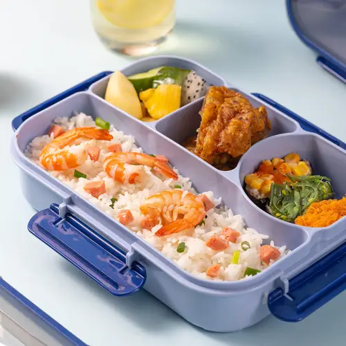 Aimilo Gaya Jepang Tempat Makan Tupperware BPA Free Lunch Box Set Tempat Bekal Anak Sekolah Free Sendok