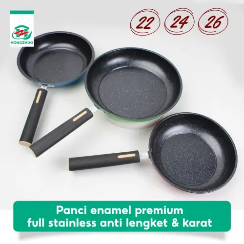 Hongzhuo Teflon Serbaguna Wajan Penggorengan Frypan Teflon Anti lengket 3 Ukuran