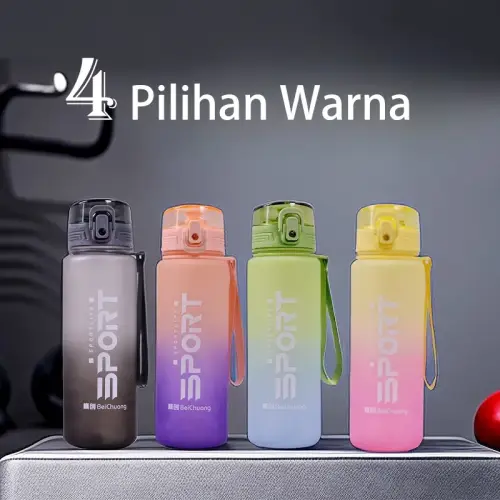 Botol Minum Tumbler Olahraga Botol Sport 650ML | Botol Gradient Gradasi FREE Stiker 2D+3D