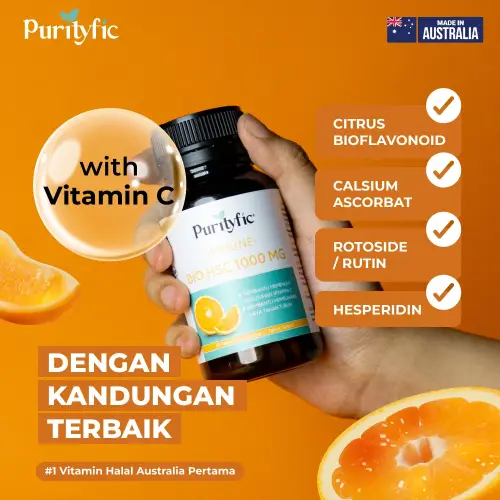 Purityfic Immune Bio HSC 1000 MG 60 Tablet Vitamin Australia High Strong C Vitamin C - Mau Hujan, Mau Panas, Badan Selalu Kuat Terlindungi!
