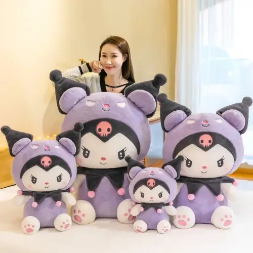 Boneka Kawali Kuromi Hot Plush Toys Anime Kid Dolls Boneka Kado Ulang Tahun uk 50cm dan 35cm