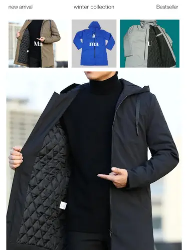 Jaket Jubah Panjang Musim Dingin Jaket Pria Korea