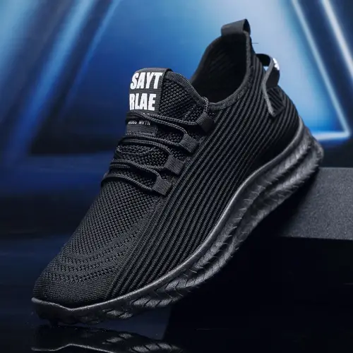 Leedoo Sepatu Sneakers Casual Pria Olahraga Lentur Sport Fashion Lari Shoes Kekinian Natural Hitam MR109