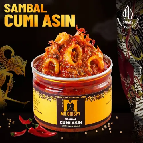 Sambal Cumi Asin/Pete/Bajak Ebi/Teri Medan Sambel Mr.Crispy