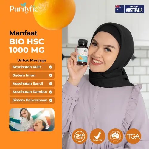 Purityfic Immune Bio HSC 1000 MG 60 Tablet Vitamin Australia High Strong C Vitamin C - Mau Hujan, Mau Panas, Badan Selalu Kuat Terlindungi!
