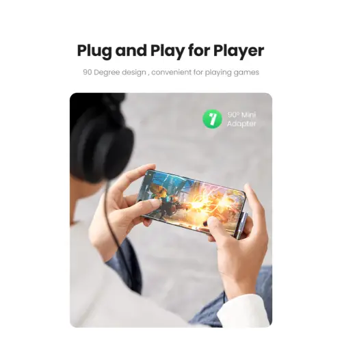 UGREEN Converter Splitter Type C To Jack 3.5mm For Oppo Mi Realme Vivo Audio, Call, Open Mic Game
