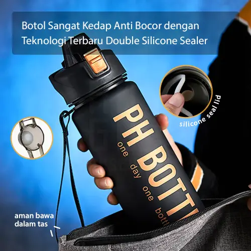 Botol Minum 1 Liter Premium Botol Air Minum Anak Sport Design Anti Bocor BPA FREE HUGO