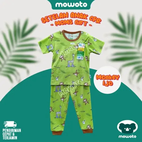 Setelan Moms Gift Terbaru Terlaris ( 1-4 tahun ) Setelan Anak Unisex Piyama Warna Motif Kancing Pundak Celana Pempers Journey