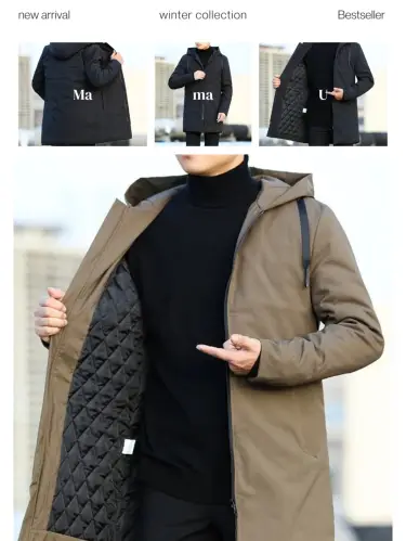 Jaket Jubah Panjang Musim Dingin Jaket Pria Korea