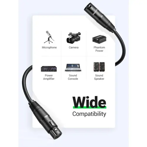 UGREEN XLR Male Microphone Karaoke Condenser Female Audio 20708