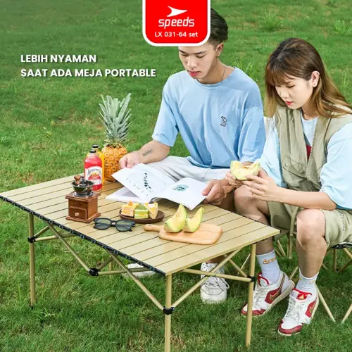 SPEEDS Meja Camping Lipat Set Meja Lipat Kursi Lipat Meja Piknik Camping Outdoor Portable 031-34